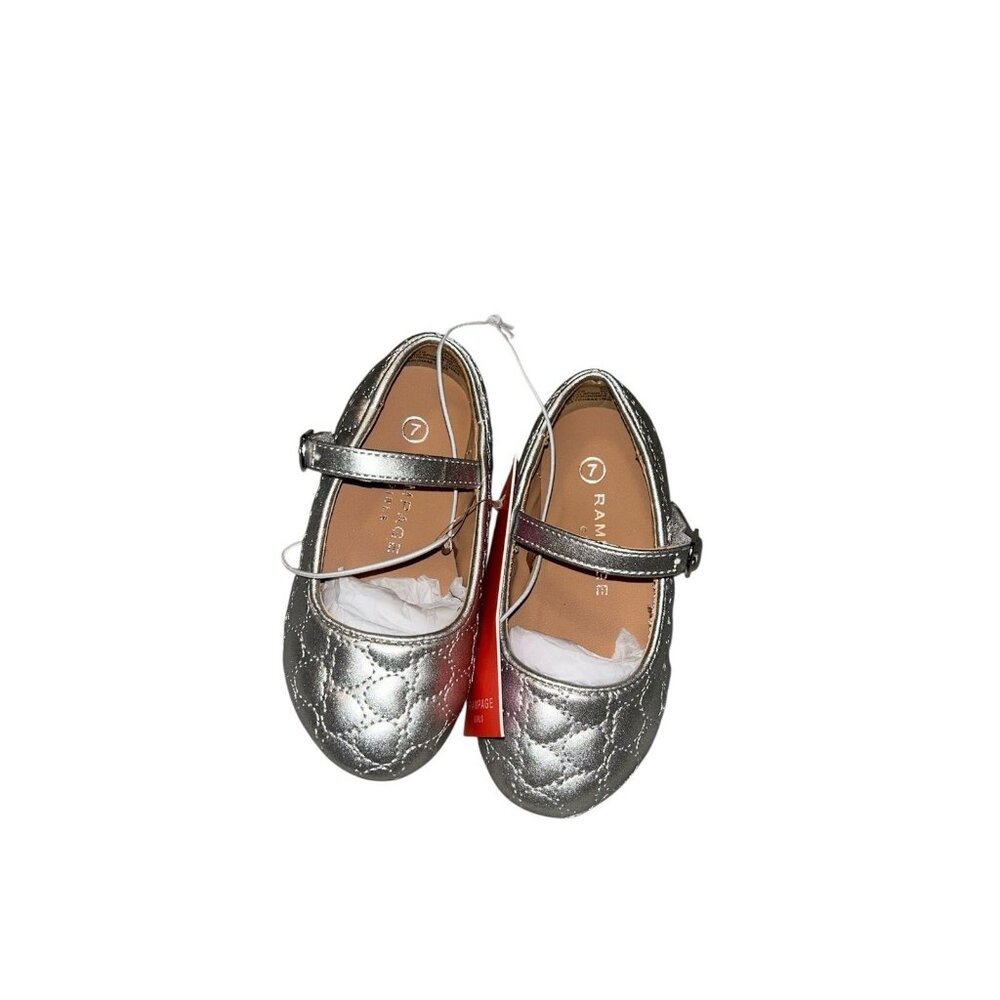 Rampage Girls Sliver Casual Dress Holiday School Ballet Flats Shoes Size 7